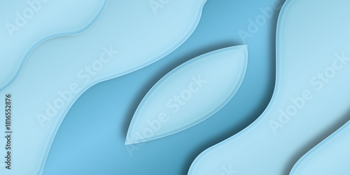 Fondo abstracto con capas de formas fluidas en tonos de azul claro