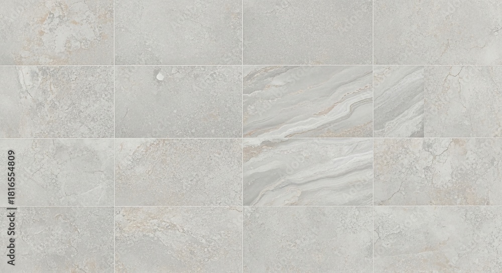 Naklejka premium Subtle textured light gray and white square tile pattern