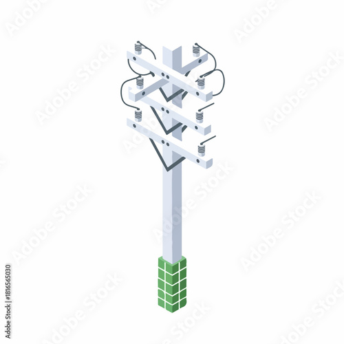 Distribution-level power poles with multiple crossbars