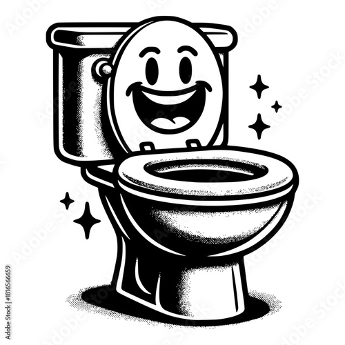 Cheerful Clean Toilet depiction vector image illustration