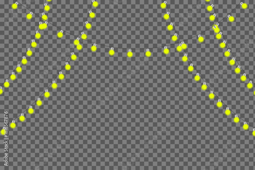 Bright Yellow Vertical String Light Garland