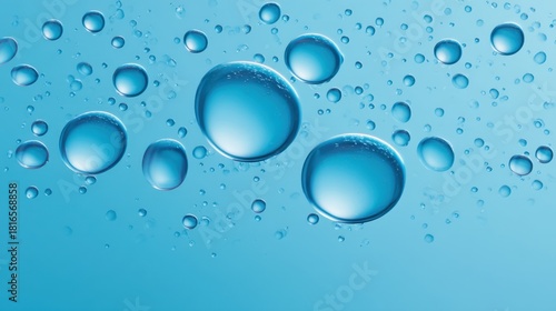 Wallpaper Mural Blue Water Droplets on Light Blue Background Creating a Fresh and Clean Aesthetic for Commercial and Creative Use in Design and Marketing Materials Torontodigital.ca