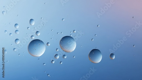Wallpaper Mural Clear Water Droplets on a Soft Gradient Background Featuring Shades of Blue and Pink Ideal for Abstract Nature and Relaxation Themes Torontodigital.ca