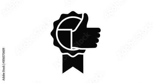 Badge with thumb up icon