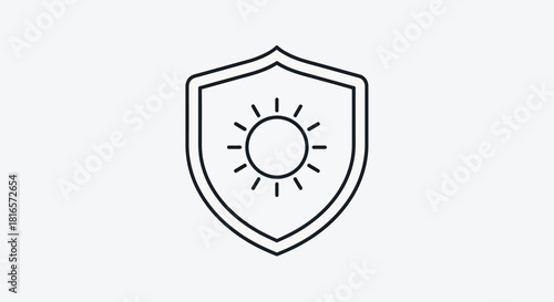 Sun protection shield icon