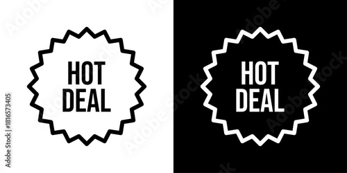 Minimal “Hot Deal” vector icon with a bold flame shape, perfect for discounts, special offers, e-commerce promotions, sales alerts, and modern marketing campaigns.