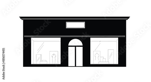Storefront silhouette with display windows