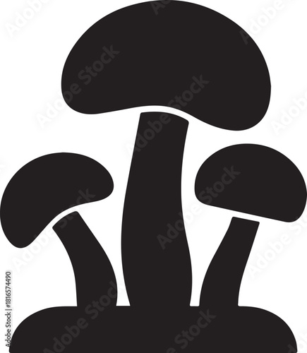 brown edible mushrooms isolated on white background