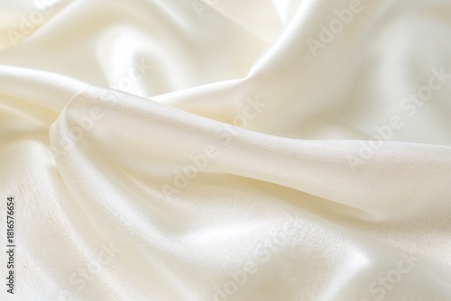 Ivory Silk Fabric with Gentle Folds and Soft Light