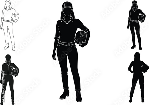 Construction worker silhouette, safety helmet holding, occupational safety concept, engineering professional, industrial labor, confident posture, protective gear, black graphic, flat vector