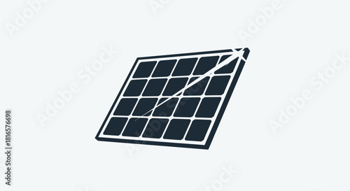 Solar panel energy generation icon
