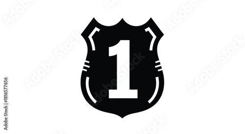 Road sign icon with number one