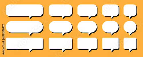 Set of speech bubble collection - Comic speech bubbles. Talk bubbles. Vector of Blank speech bubbles.