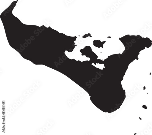 Silhouette map of Tonga on a white background Oceania country