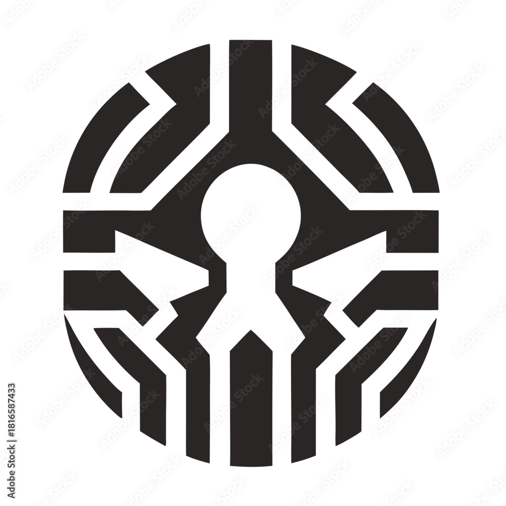 Obraz premium Tech-Line Security Badge Emblem Transparent Background