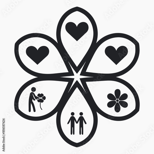 Random Acts of Kindness Day black color design, solid white background (4).eps