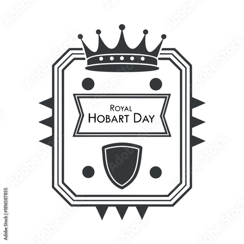 Royal Hobart Day black color design, solid white background (6).eps