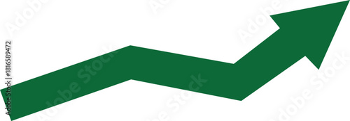 Green zigzag arrow pointing up, representing business growth