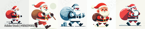Cute and adorable Santa gifts Vector Illustration