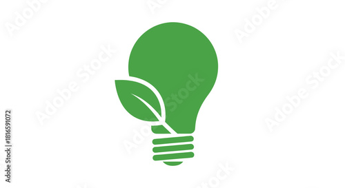 Green energy lightbulb icon