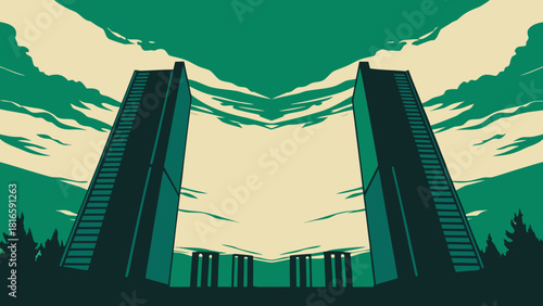 Futuristic City Skyline Silhouette