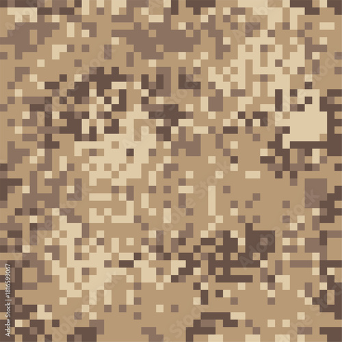 Digital desert pixel camouflage pattern forming seamless background