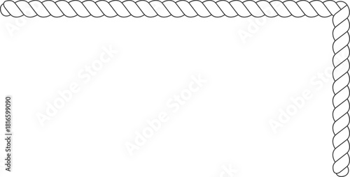 Rope corner border element with blank space