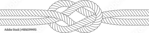 Rope knot connecting two strong elements together