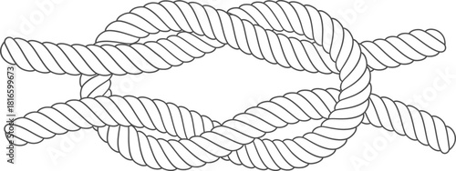 Tying rope knot symbolizing strength and connection