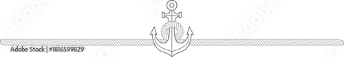 Anchor with rope line dividing border element