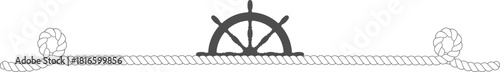 Ship's wheel forming nautical rope border element