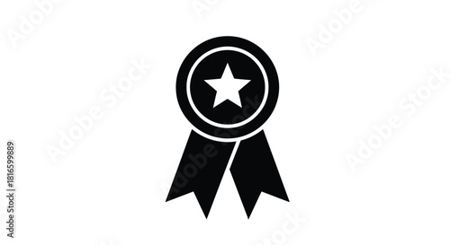 Award ribbon with star icon