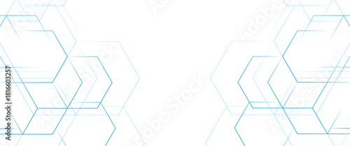 Vector hexagons digital art banner design png pattern..