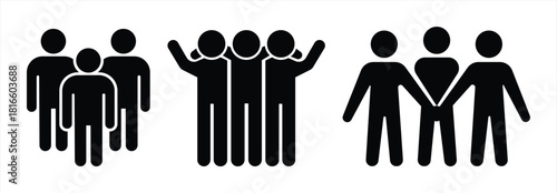 Group Friendship Icon Set