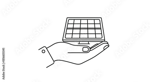 Solar panel in hand