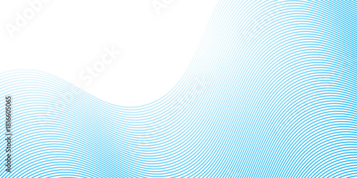 Abstract blue wave lines pattern on white background with space simple art light good nice