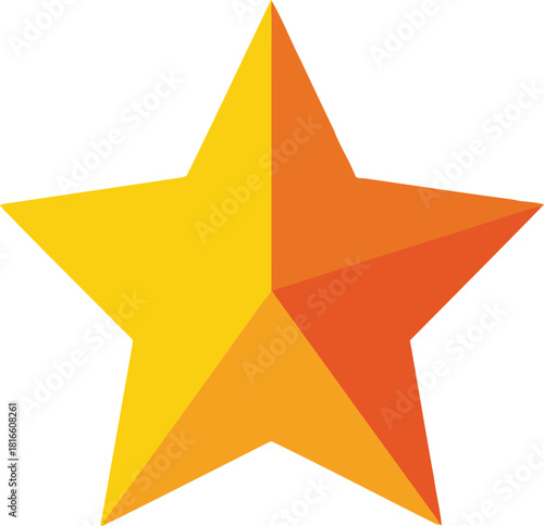 Five Pointed Gold Star Icon for Rating, Quality, Favorite, and Achievement Symbol