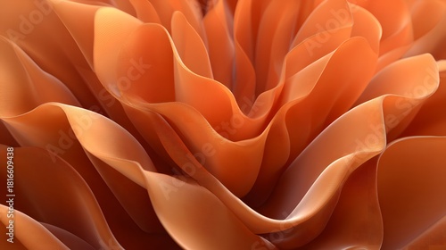 Close-up of a vibrant orange dahlia flower with intricate petal patterns.