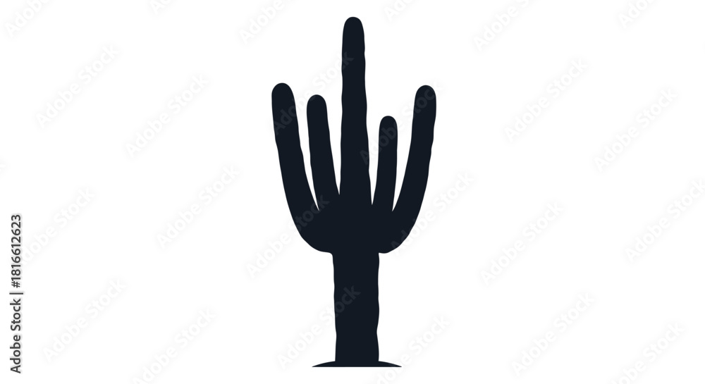 Fototapeta premium Saguaro cactus silhouette icon