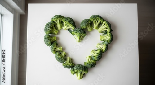 A Heart Composed Of Fresh Broccoli Sprouts Symbolizing Love And Healthy Eating