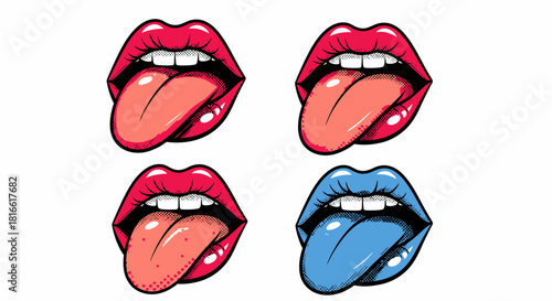 Pop Art Lips: Colorful Tongues Collection
