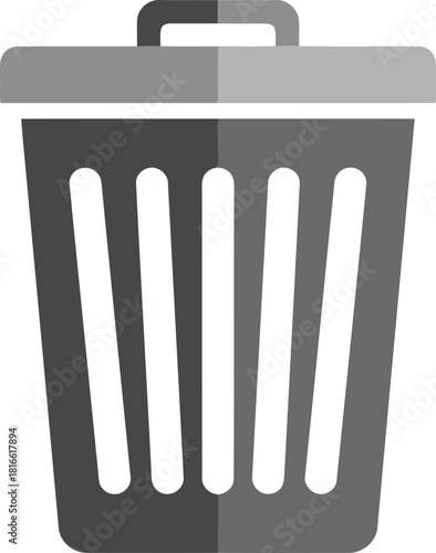Grey trash can icon representing deletion, removal, and waste item