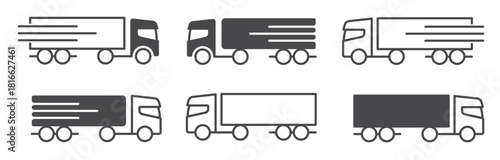 Delivery icons. Delivery truck icons editable. Delivery service icons. Vector illustration