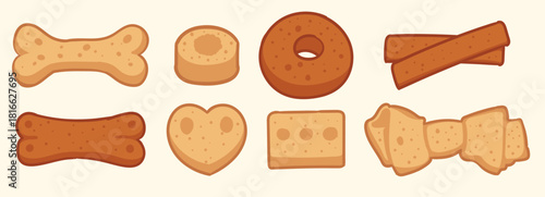 dog biscuit icons vector .