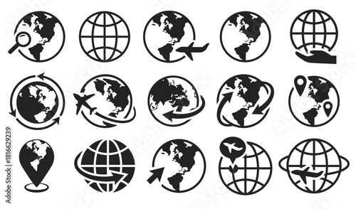 earth icons international communication internet go to
