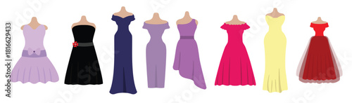 flat woman s dress vectors 