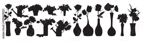 flower vase silhouette set