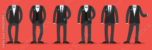  flat black tux vector 
