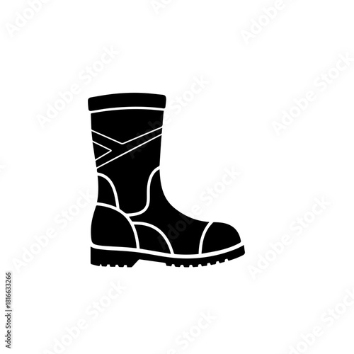 Black Work Boot Illustration