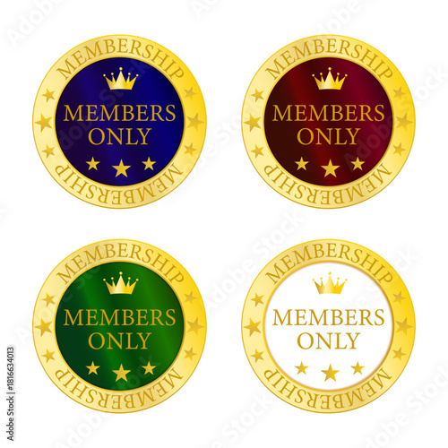 金縁円形でまとめたメンバーズオンリー専用バッジコレクション